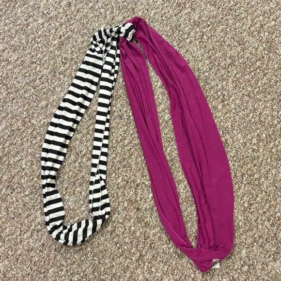 Miss Attitude Girls' Scarf/Wrap Bundle - Gray & Purple Striped - Picture 3 of 6